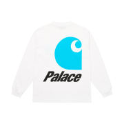 Palace x Carhartt WIP Logo Longsleeve White - 24FW