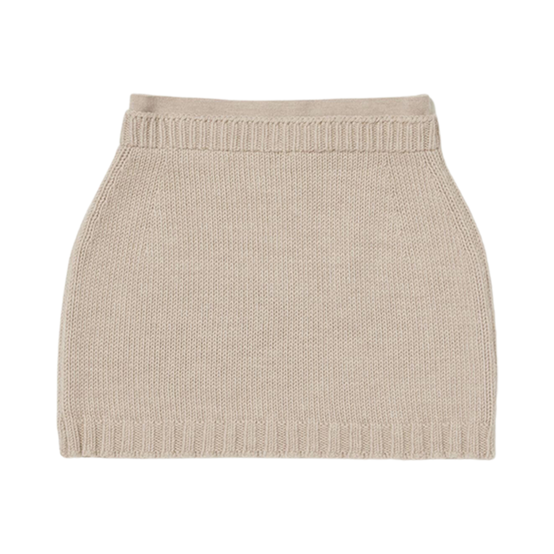 (W) 오라리 울 소프트 코드 니트 미니 스커트 탑 베이지((W) Auralee Wool Soft Cord Knit Mini Skirt Top Beige) - 1