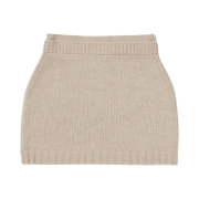 (W) Auralee Wool Soft Cord Knit Mini Skirt Top Beige