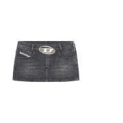 (W) Diesel De-Ron-S2 Mini Skirt in Denim Black