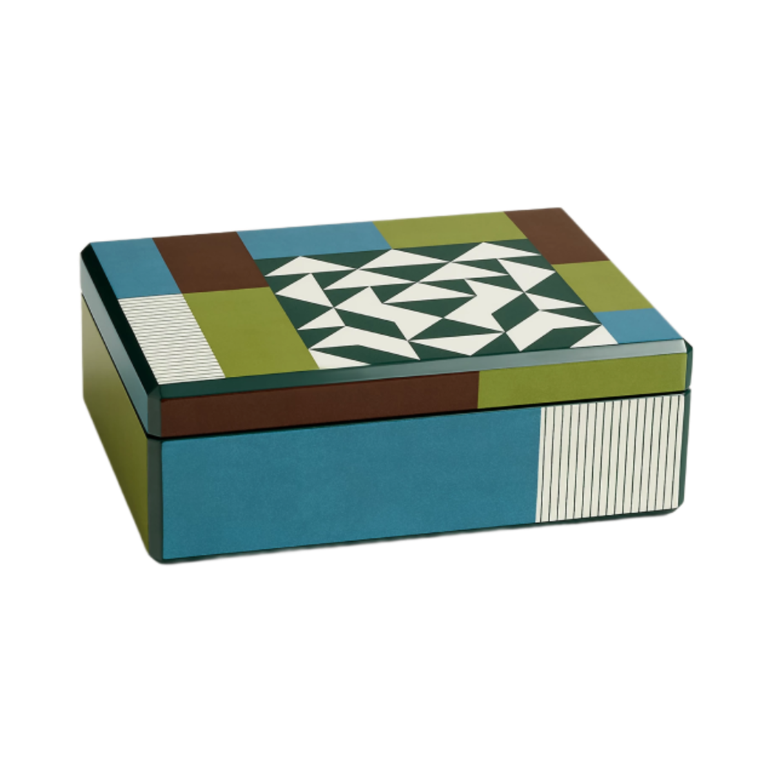 에르메스 파셋 라이언 워치 박스 핸드 래커드 우드 & 블루 부라쉬(Hermes Facettes Lion Watch Box Hand Lacquered Wood & Bleu Bourrache) - 2