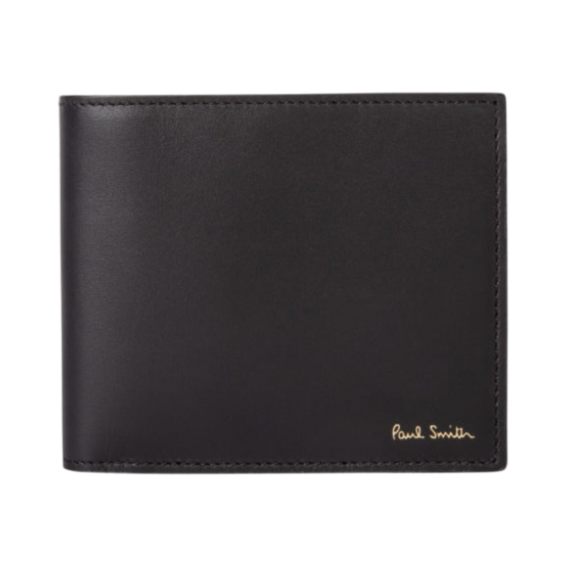 폴 스미스 레더 시그니쳐 스트라이프 인테리어 빌폴드 앤 코인 월렛 블랙 | Paul Smith | KREAM