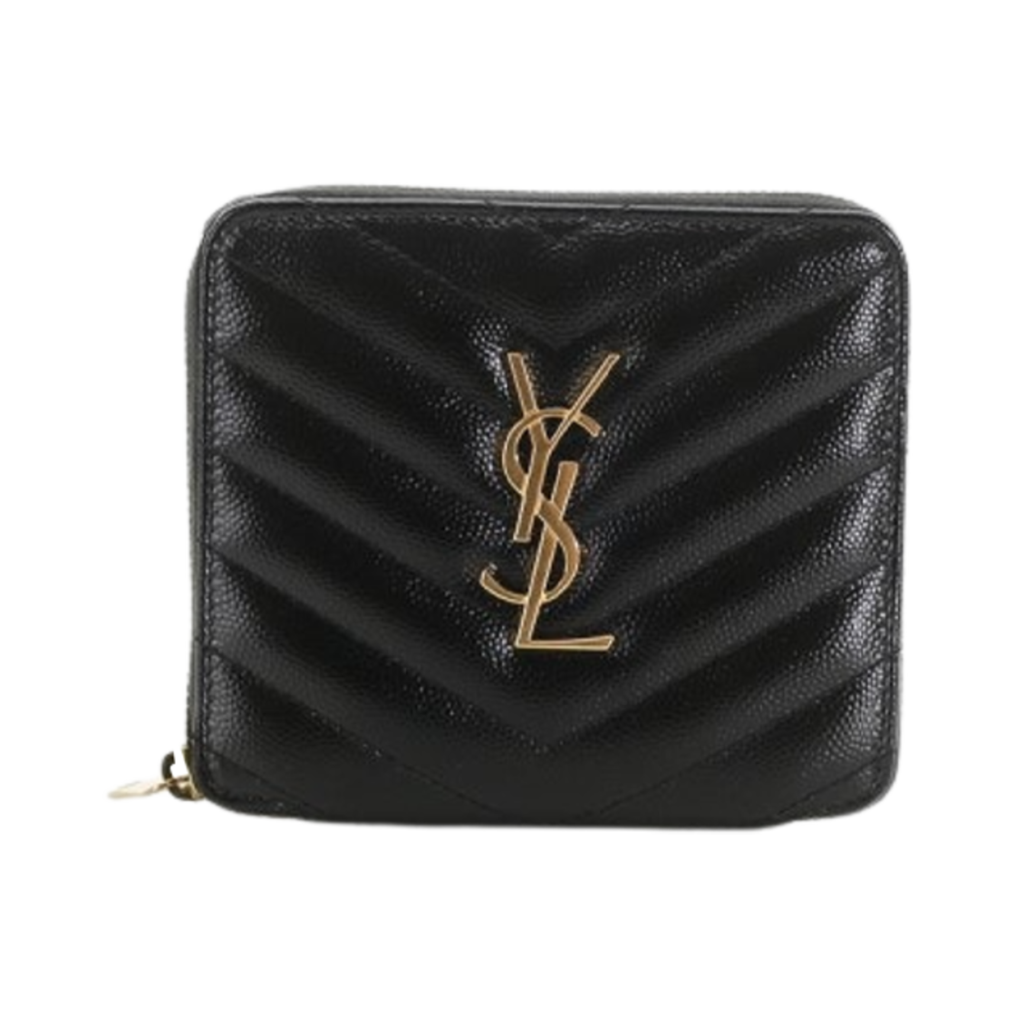 생로랑 컴팩트 지퍼 반지갑 블랙(Saint Laurent Compact Zipped Bi-Fold Wallet Black)