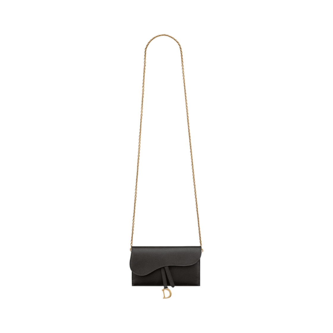 디올 새들 체인 장지갑 그레인드 카프스킨 블랙(Dior Long Saddle Wallet with Chain Grained Calfskin Black) - 3