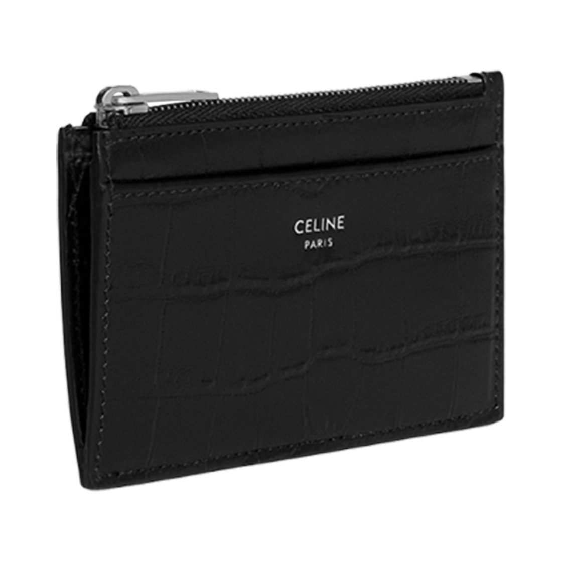 셀린느 지퍼 카드 홀더 크로커다일 엠보스 카프스킨 블랙(Celine Zipped Card Holder in Crocodile Embossed Calfskin Black) - 2