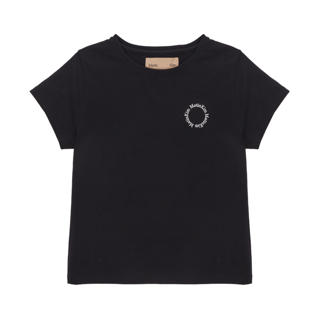(W) 마뗑킴 써클 로고 크롭탑 블랙((W) Matin Kim Circle Logo Crop Top Black) - 1