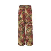 Hono Report Jacquard Cargo Pants Red Garden