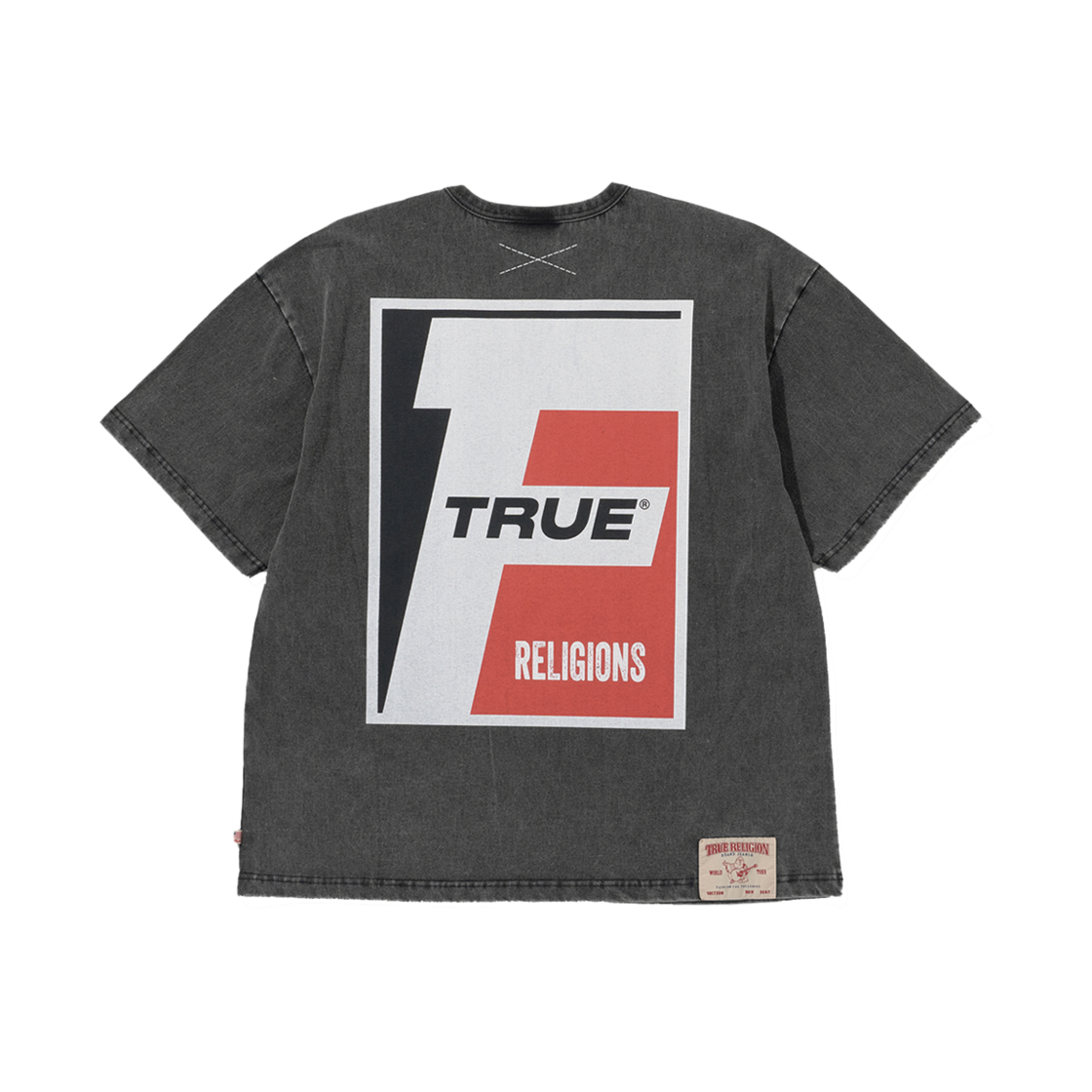 트루릴리젼 트람 오일 숏 슬리브 워시드 블랙(True Religion Tram Oil Short Sleeve Washed Black)