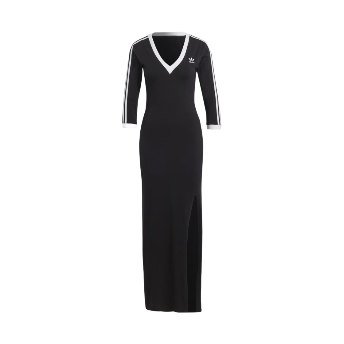 (W) 아디다스 아디컬러 클래식 삼선 맥시 드레스 블랙 - US 사이즈((W) Adidas Adicolor Classics 3-Stripes Maxi Dress Black - US Sizing)