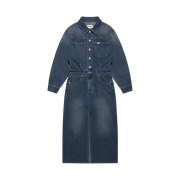 Wrangler (W) Collar Long Denim Dress Indigo Medium