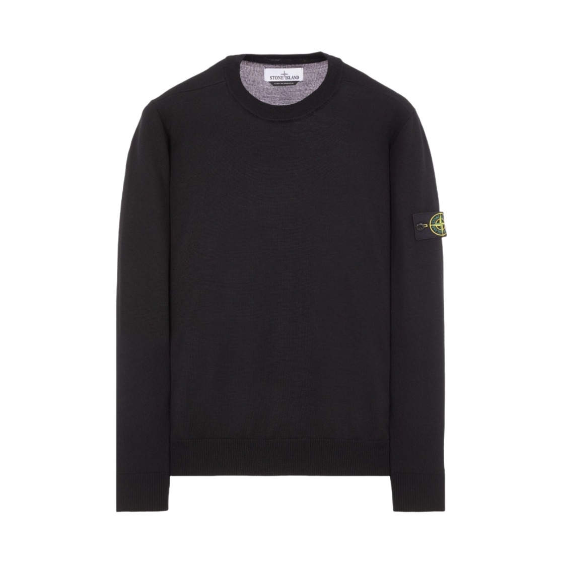 스톤 아일랜드 510C4 라이트 울 크루넥 니트 블랙 - 23FW(Stone Island 510C4 Light Wool Crewneck Knit Black - 23FW) - 1