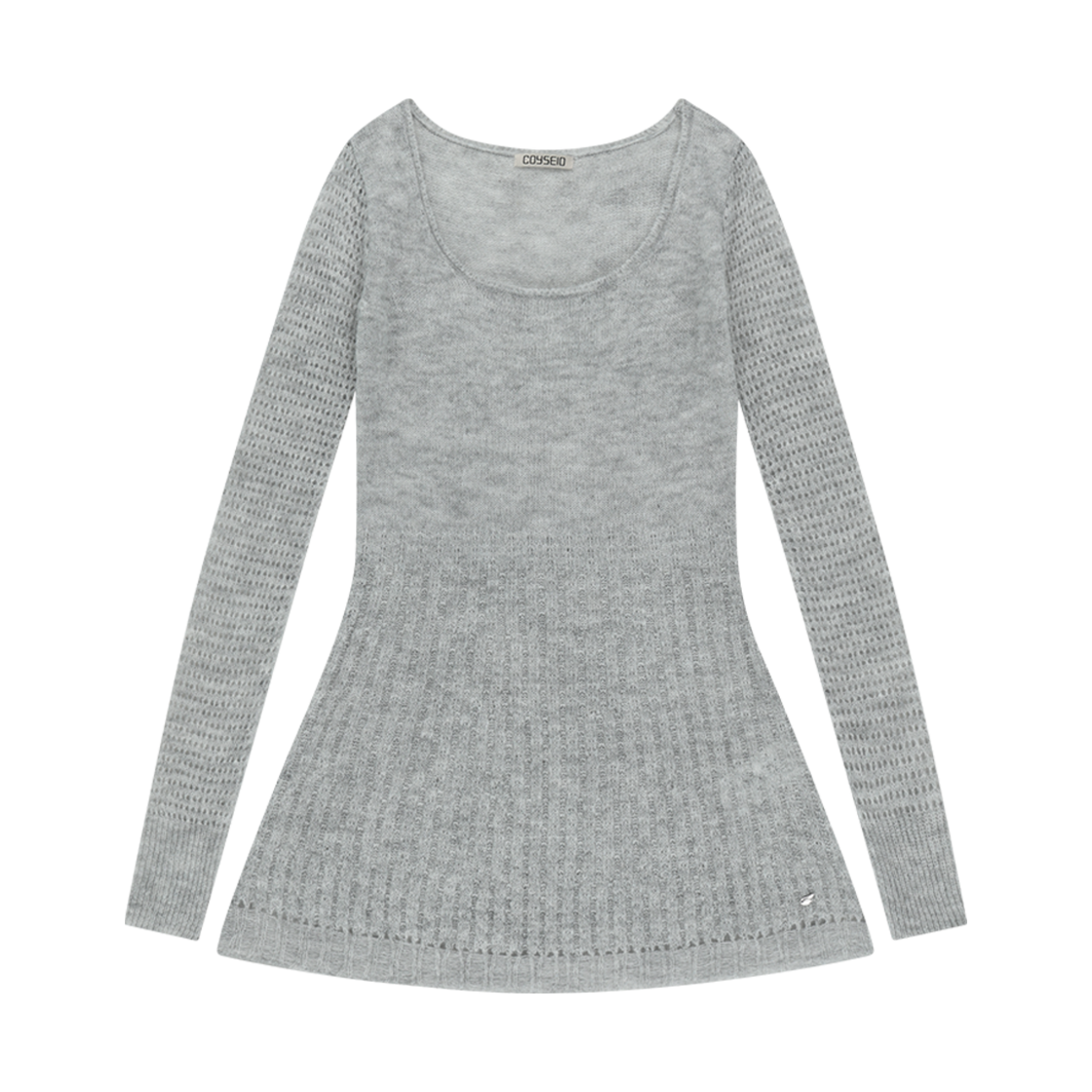 SU2501KT01-lg COYSEIO Soft Bell Knit Light Grey