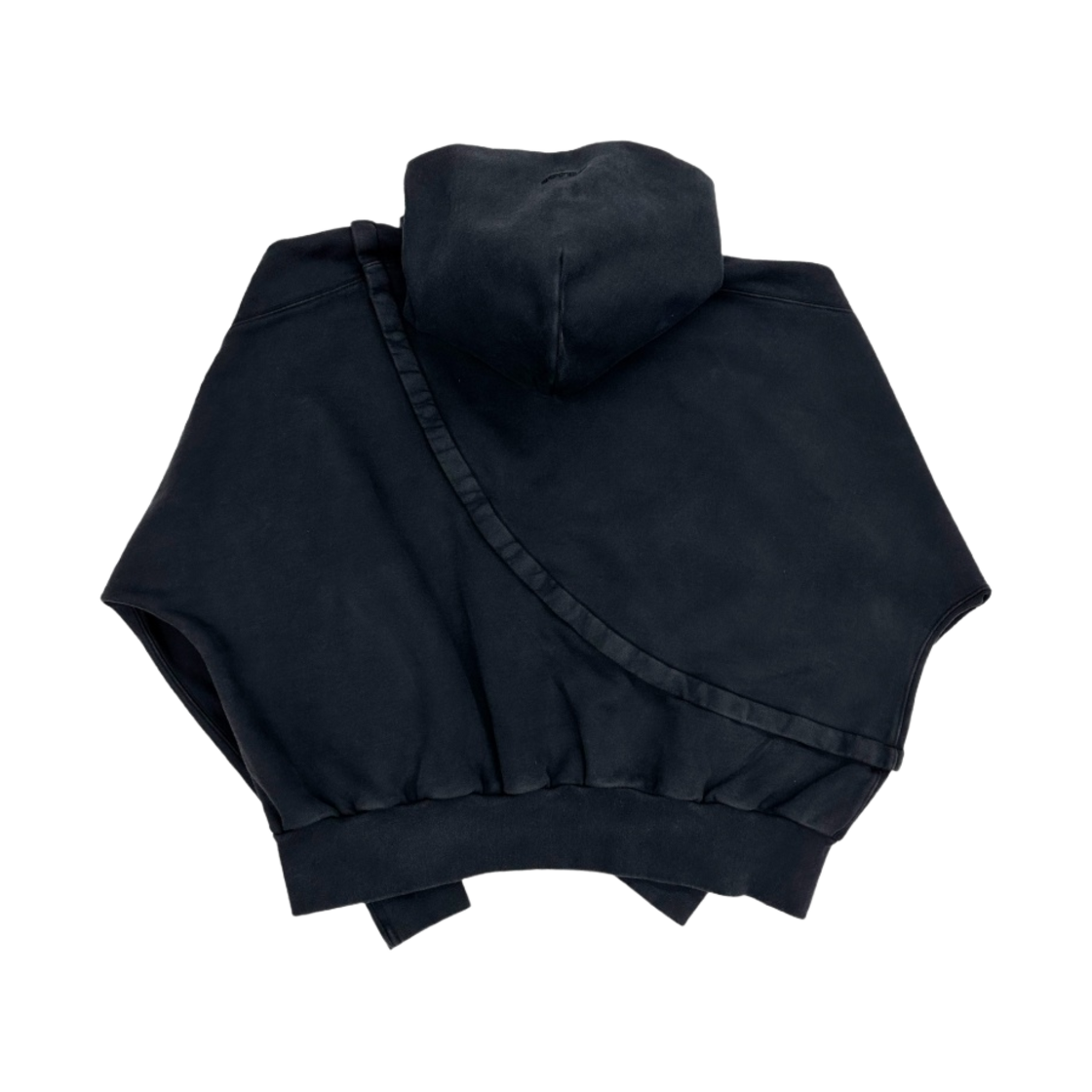 논노드 x 신세계 BAYC #8446 2 피스 크롭 후드 워시드 블랙(Nonnod x Shinsegae BAYC #8446 2-Piece Cropped Hoodie Washed Black) - 2