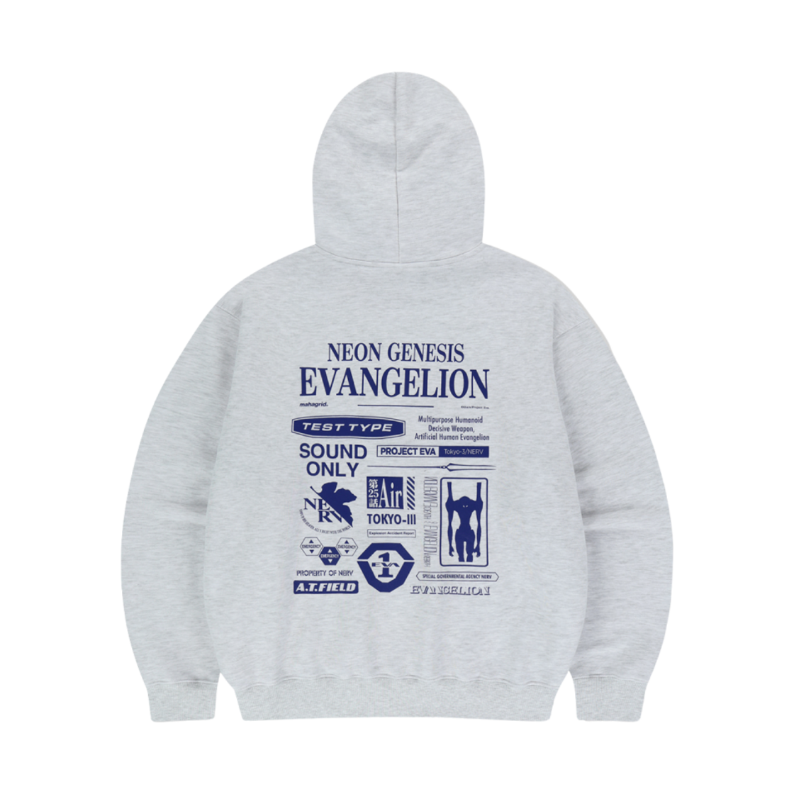 MG2EFMM404BLG Mahagrid x Evangelion Project Eva Hoodie Light Grey