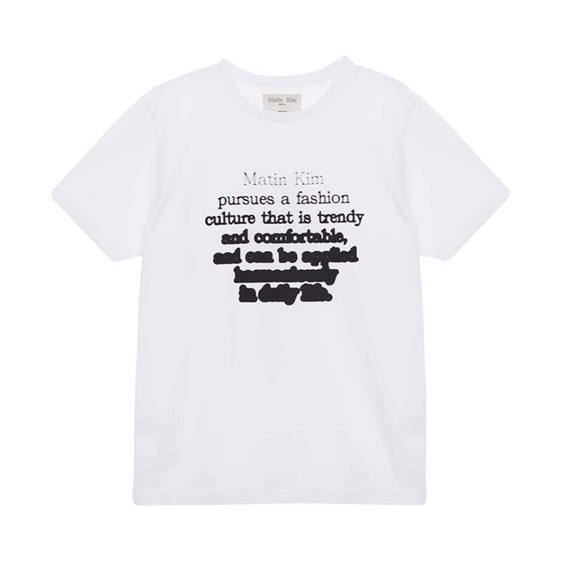 (W) 마뗑킴 잉크 스프레디드 레터링 탑 화이트