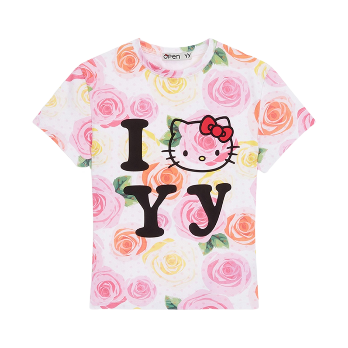 오픈 Yy x 헬로 키티 베이비 티셔츠 핑크(Open Yy x Hello Kitty Baby T-Shirt Pink)