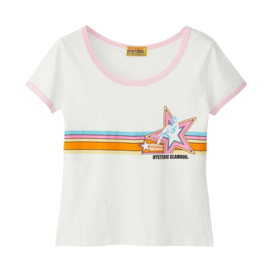 (W) 히스테릭 글래머 스타 걸 치비 티셔츠 화이트((W) Hysteric Glamour Star Girl Chibi T-Shirt White) - 1