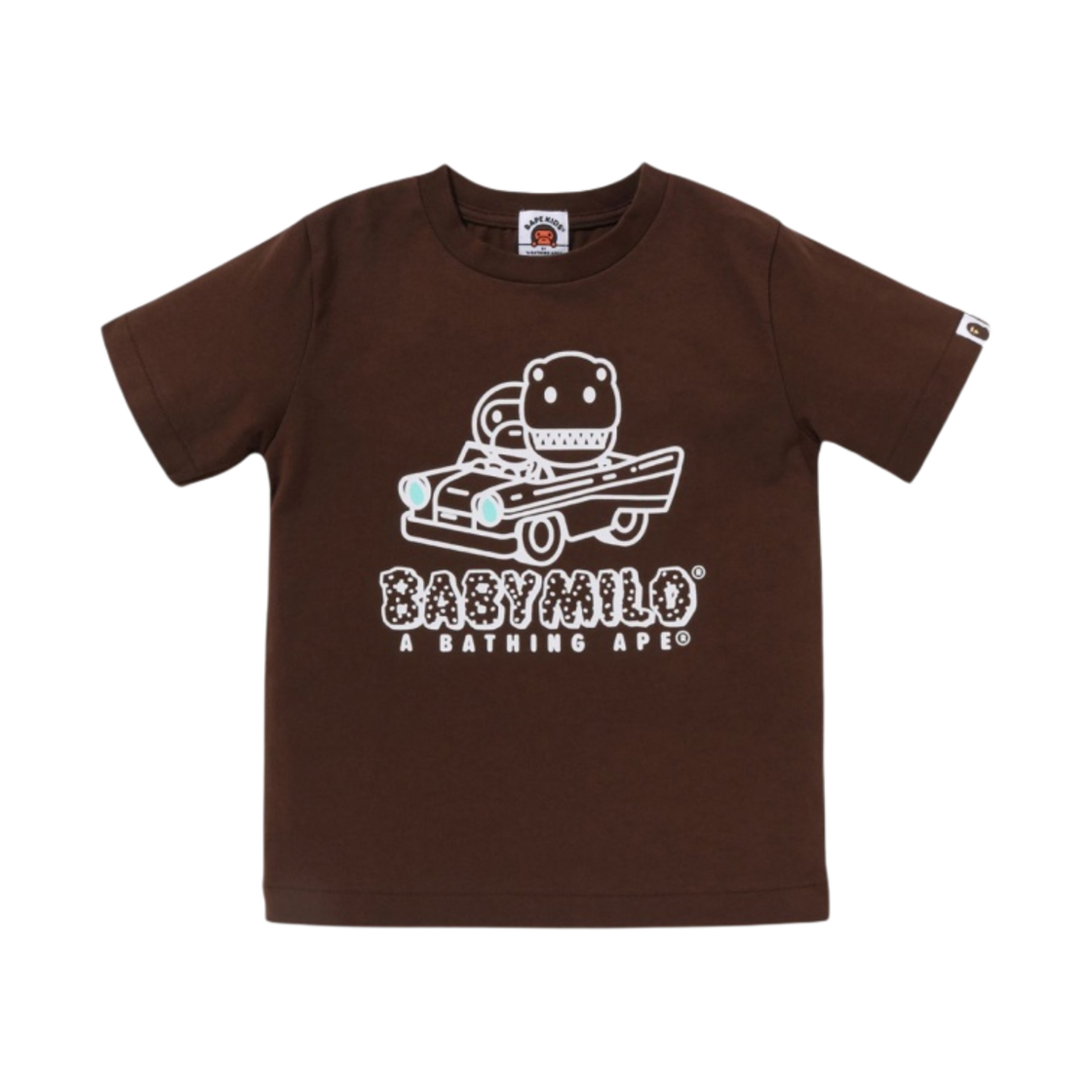 0ZXTEK310216N (Kids) BAPE Milo Dinosaurs Reflector Print T-Shirt Brown