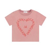 MUCENT Heart Lettering Half T Indi Pink