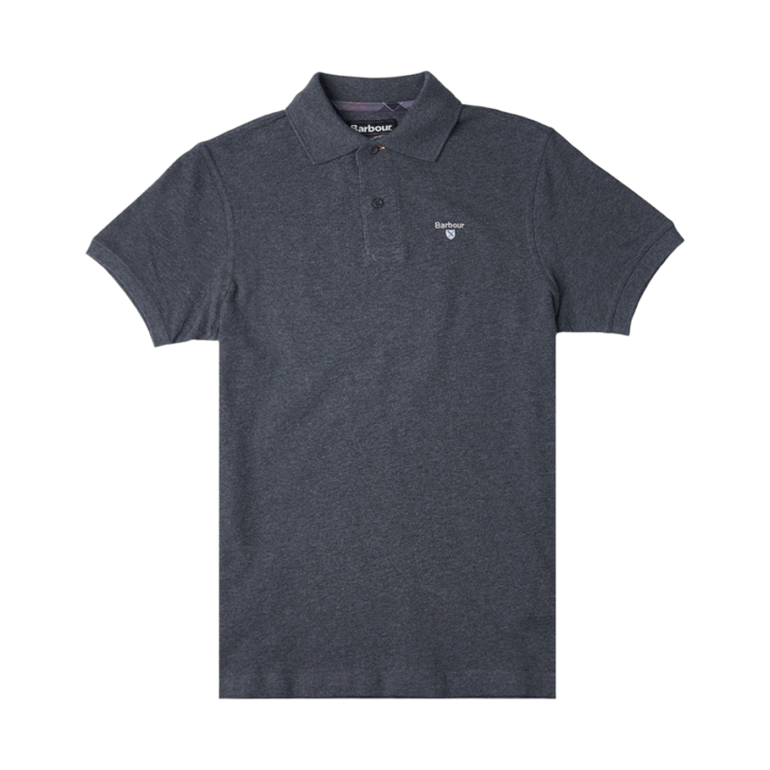 바버 타탄 피케 폴로 셔츠 슬레이트 말(Barbour Tartan Pique Polo Shirt Slate Marl) - 1