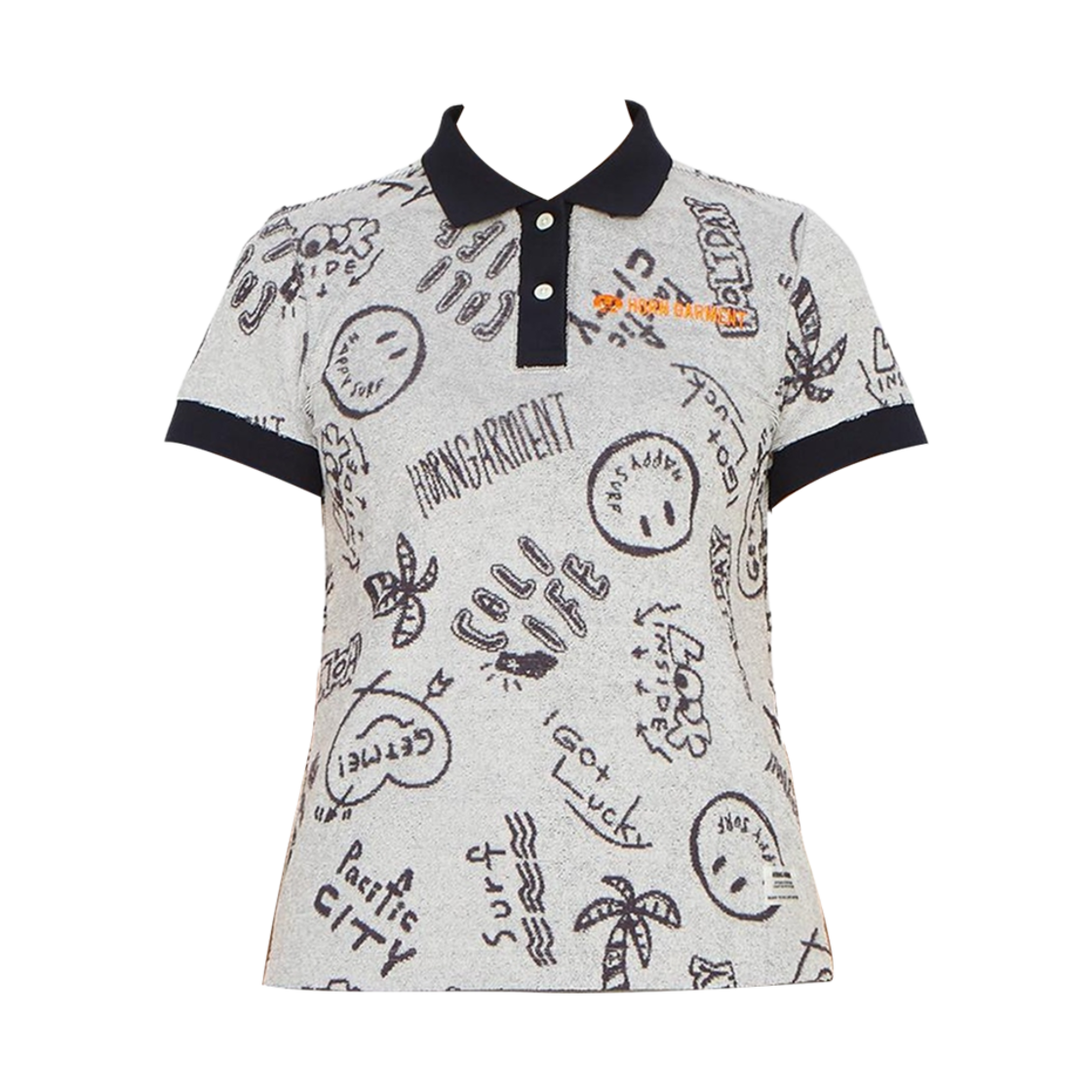 (W) 혼가먼트 골프 웨어 폴로 티셔츠 그레이((W) Horn Garment Golf Wear Polo T-Shirt Grey)