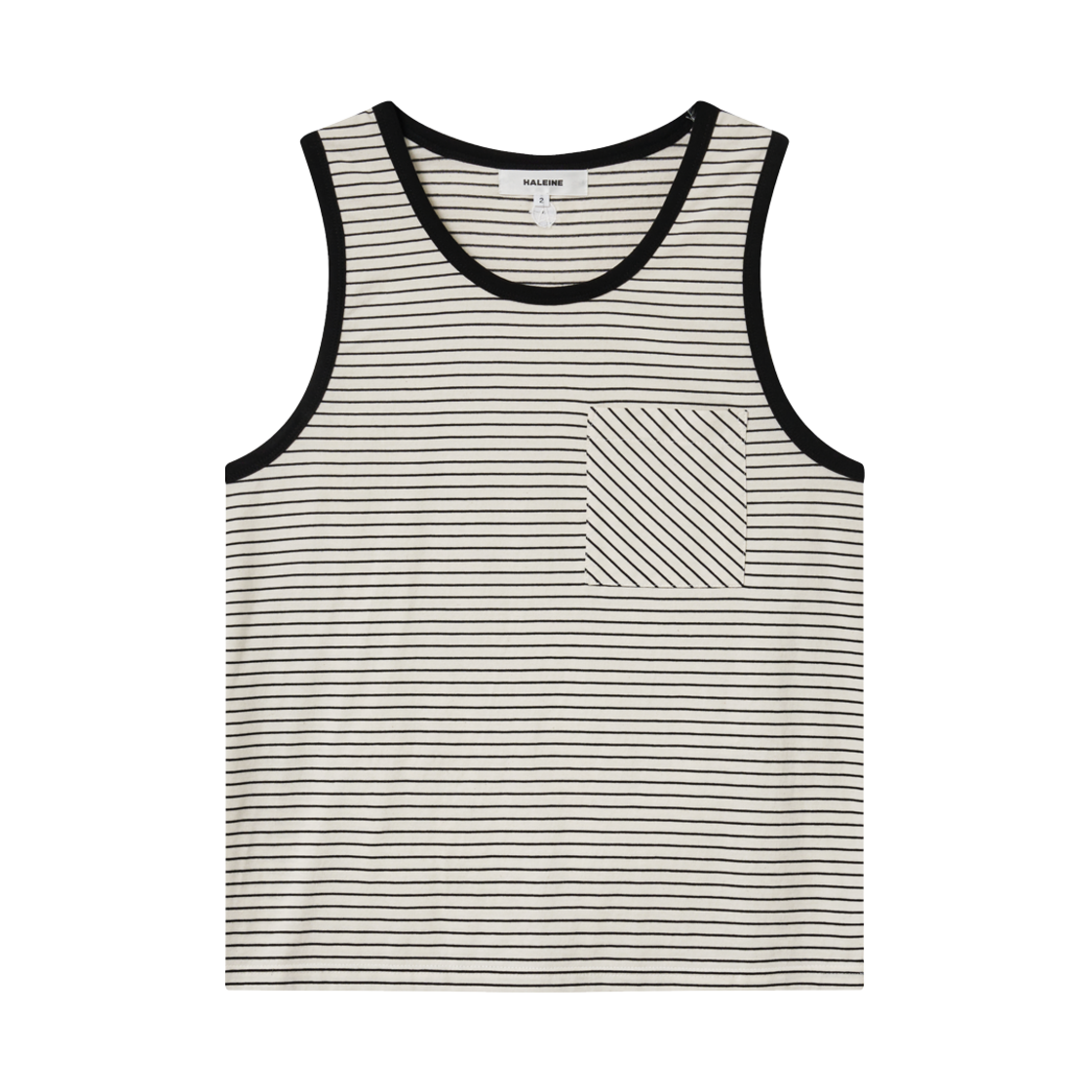WT235 Haleine Striped Ringer Sleeveless Top Ivory