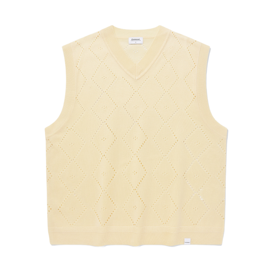커버낫 아가일 니트 베스트 크림(Covernat Argyle Knit Vest Cream) - 1