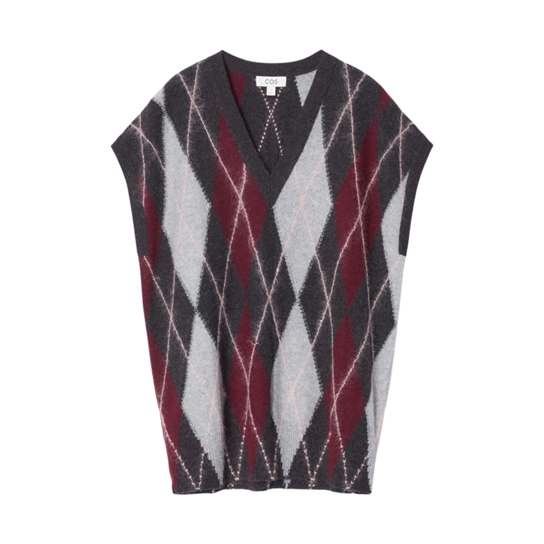 (W) 코스 울 탱크 아가일 그레이((W) COS Wool Tank Argyle Grey) - 1