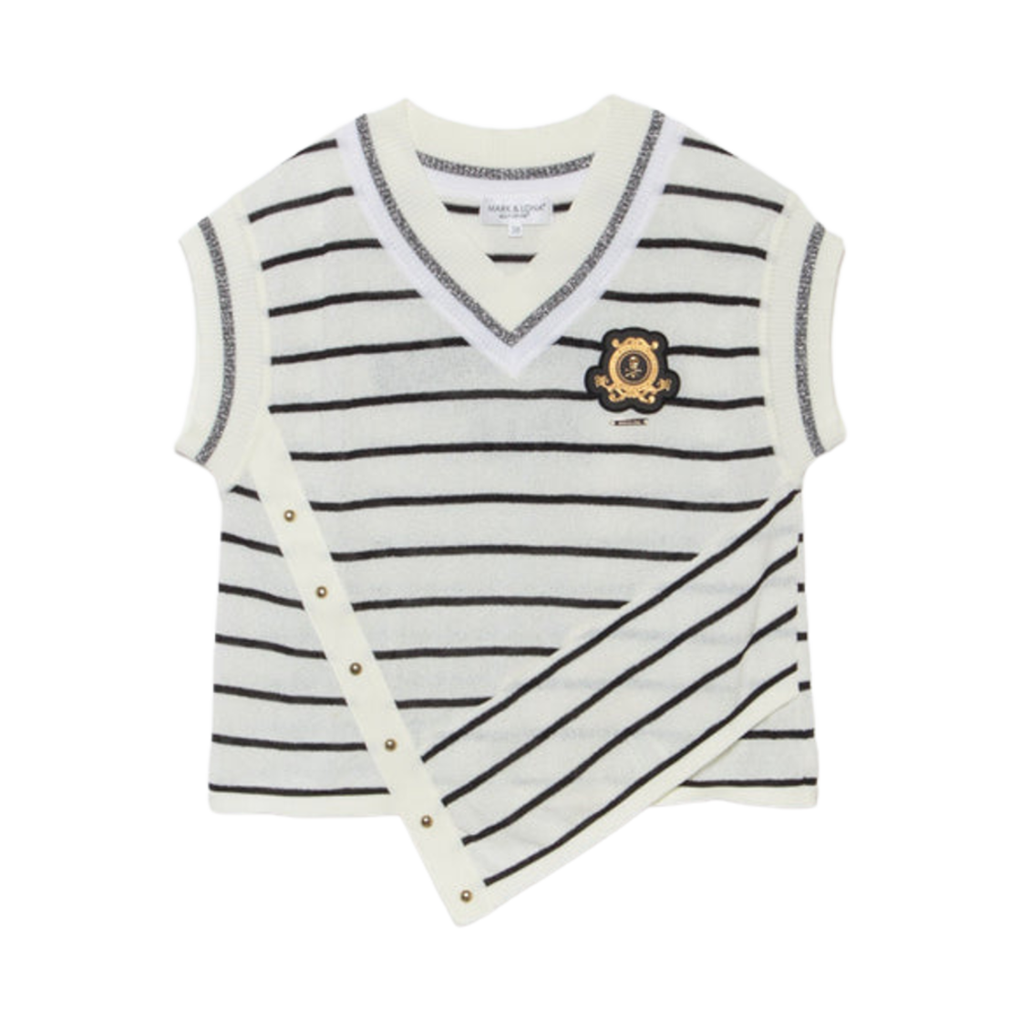 MLW-3A-AB02 (W) Mark & Lona Royale Asymmetry Vest White