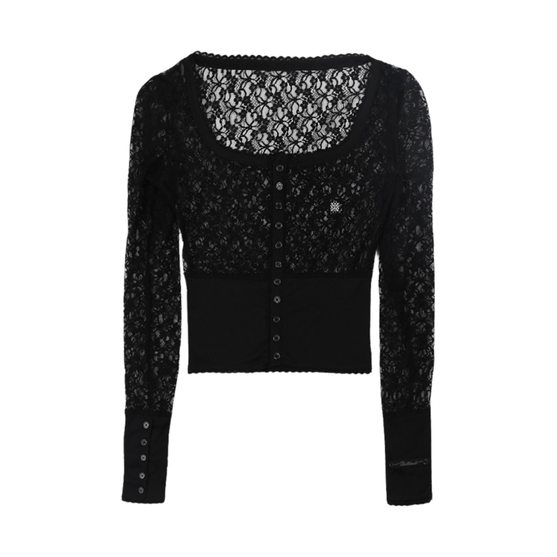 (W) 배드 블러드 셀레나 레이스 크롭 가디건 블랙((W) Bad Blood Selena Lace Crop Cardigan Black)