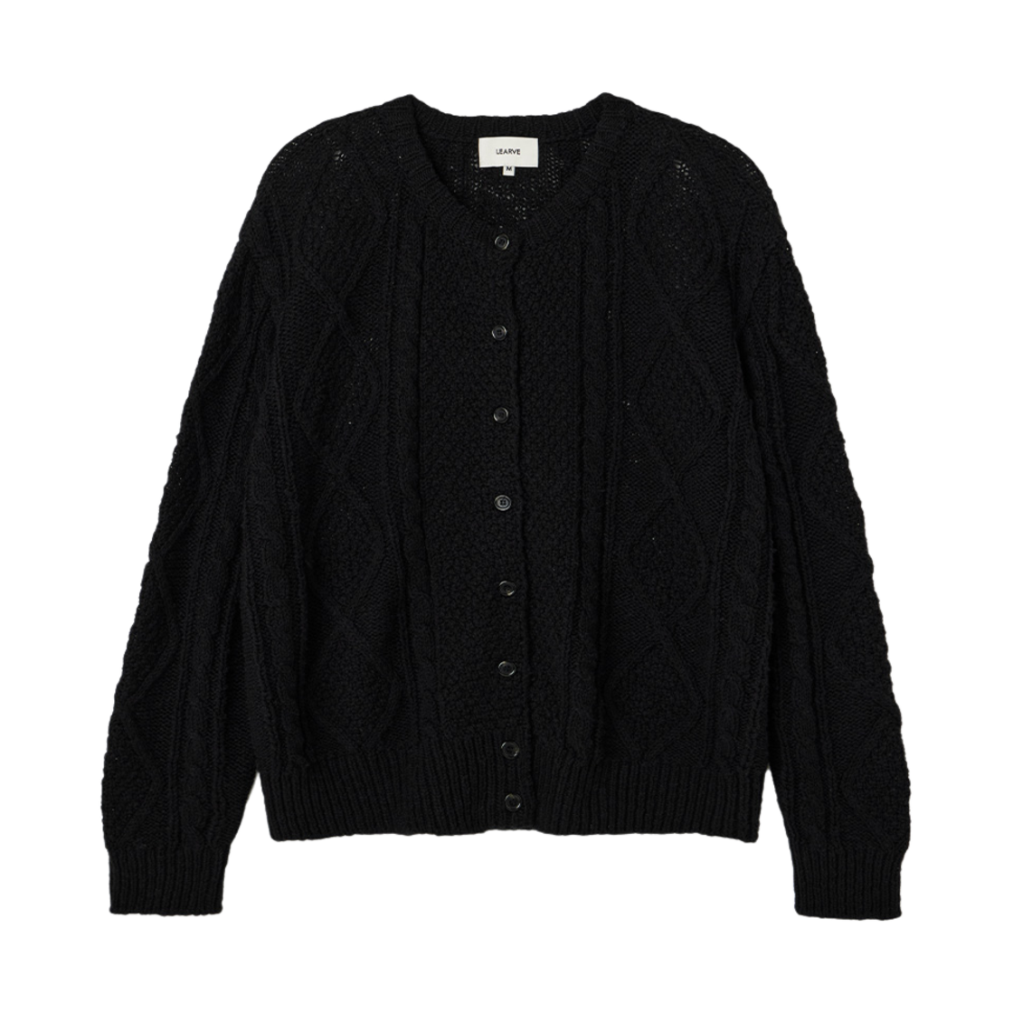 르아브 코일 케이블 가디건 블랙(LEARVE Coil Cable Cardigan Black)