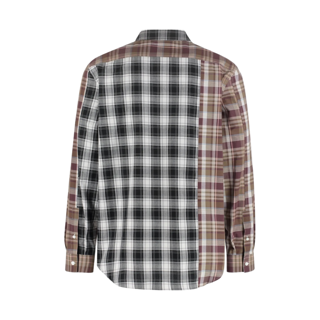 로에베 패치워크 코튼 체크 셔츠 브라운 멀티컬러(Loewe Patchwork Cotton Check Shirt Brown Multicolor) - 2