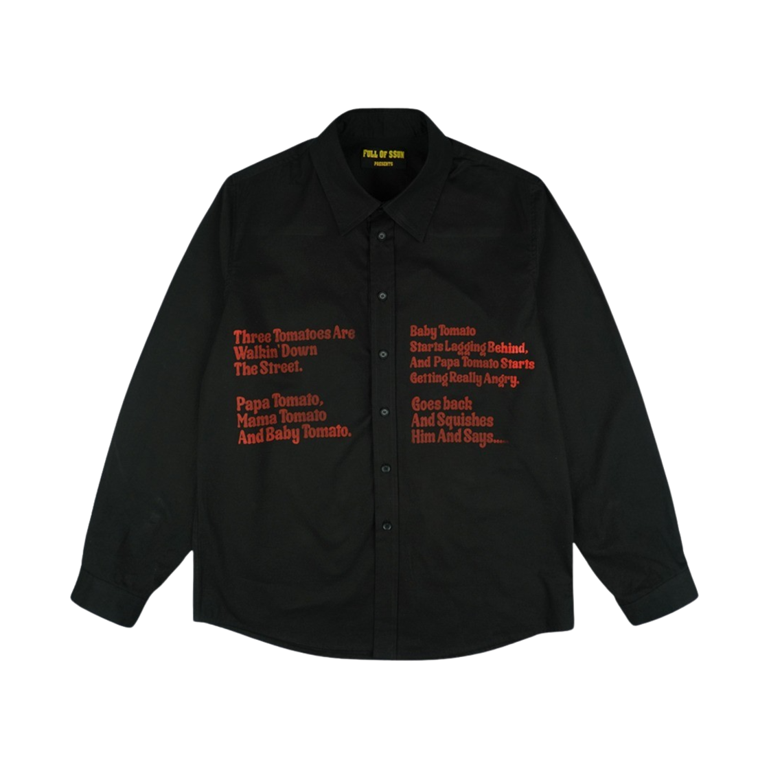 24SS-06 Full of Ssun Ketchup! Joke Shirts Black