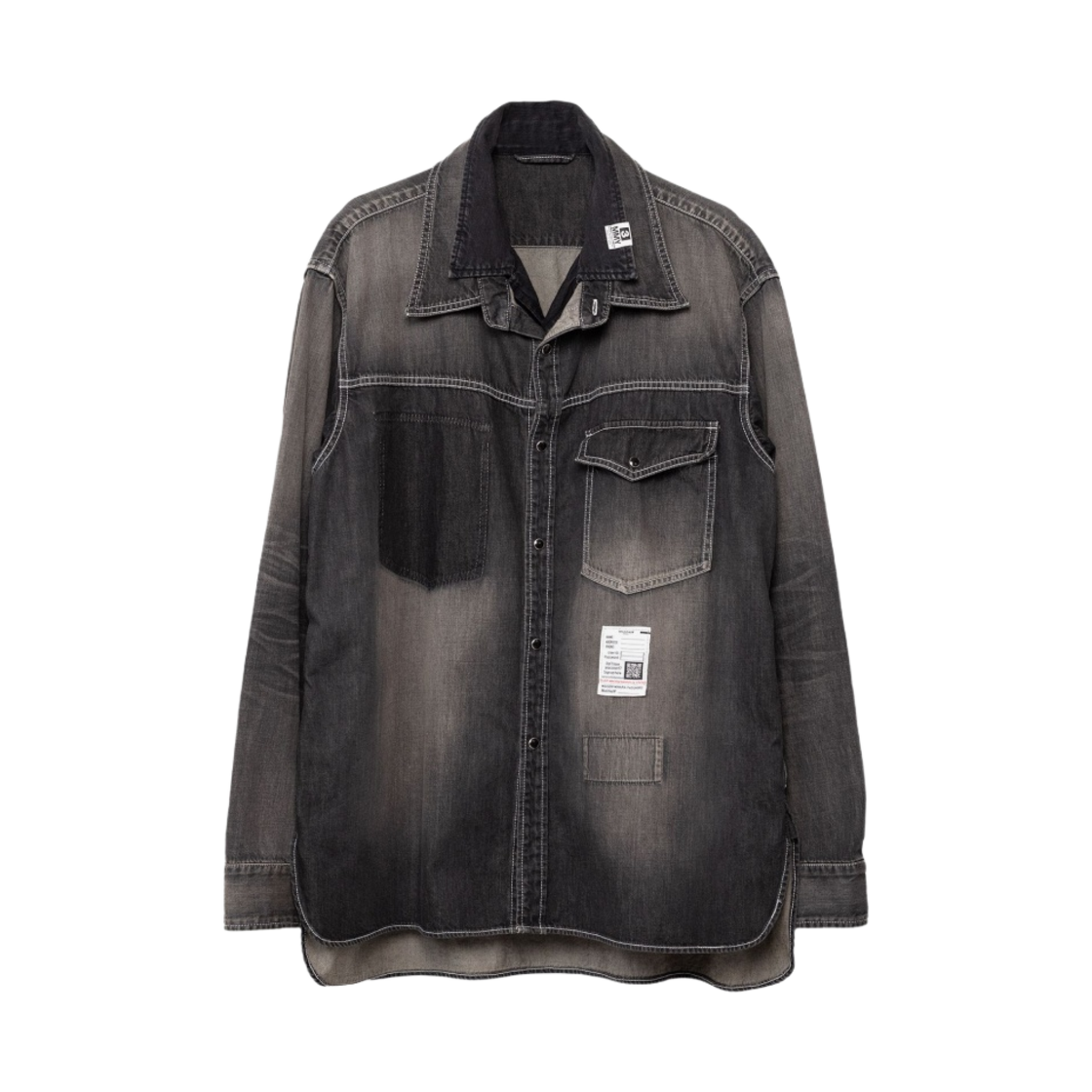 메종 미하라 야스히로 더블 레이어드 데님 셔츠 블랙(Maison Mihara Yasuhiro Double Layered Denim Shirt Black) - 1