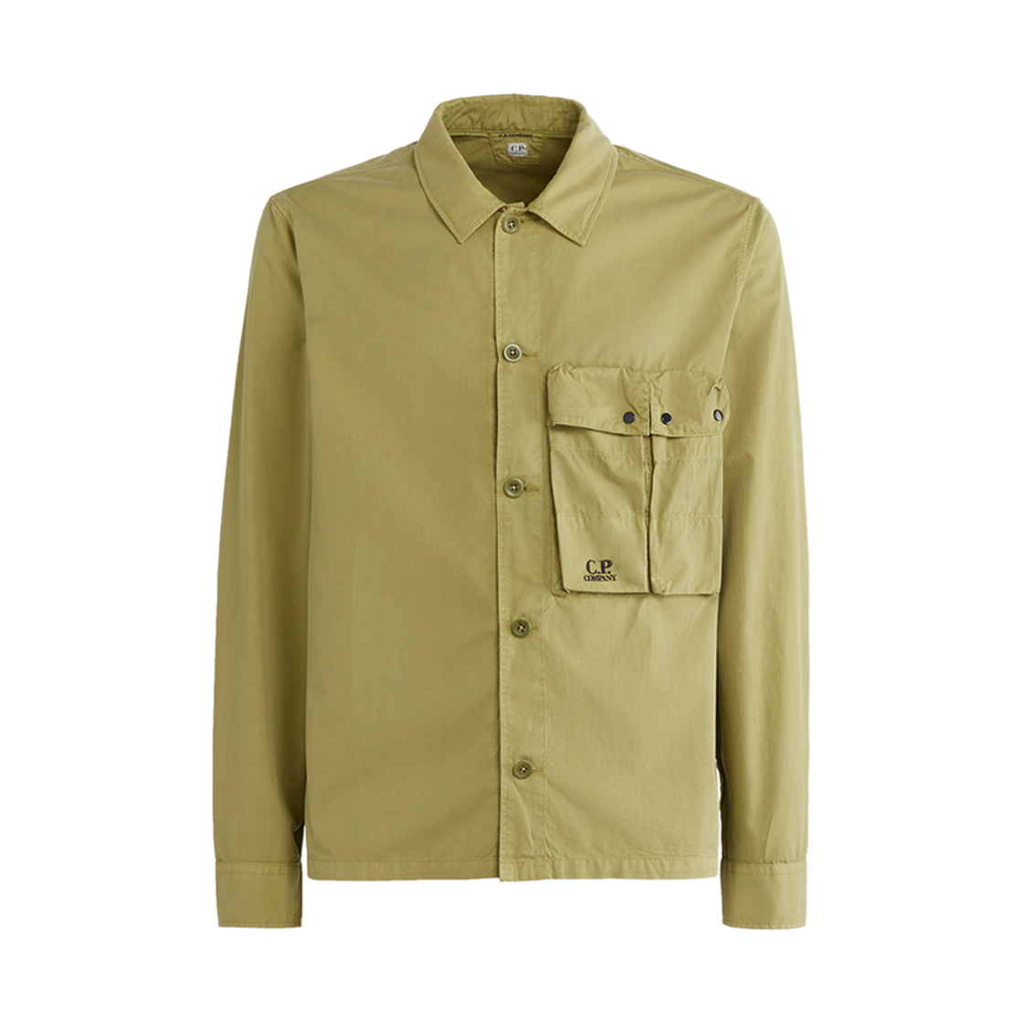 C.P. 컴퍼니 개버딘 유틸리티 셔츠 그린 올리브 - 23FW(C.P. Company Gabardine Utility Shirt Green Olive - 23FW) - 1