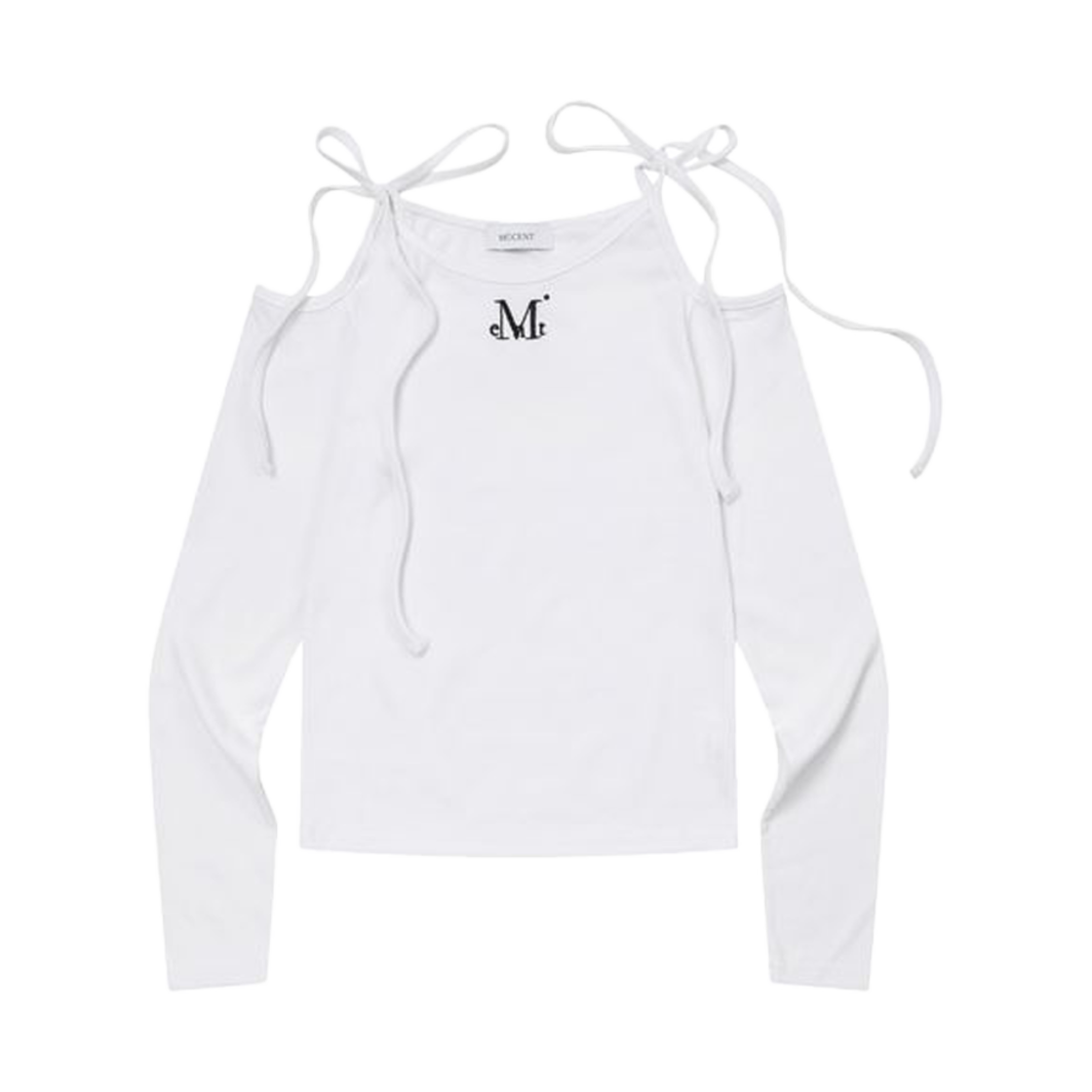 P00000RF_W MUCENT Neki Ribbon Off Shoulder T White