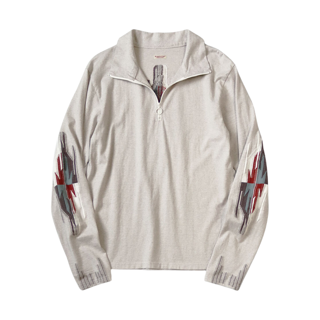 캐피탈 오르테가 저지 하프 집 롱슬리브 티셔츠 키나리(Kapital Ortega Jersey Half Zip L/S T-Shirt Kinari)