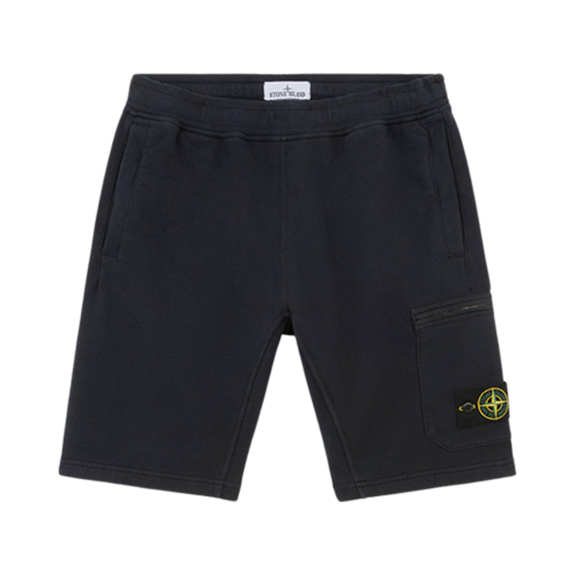 811563620-V0029 Stone Island 63620 Brushed Organic Cotton Fleece Cargo Bermuda Shorts with Pockets Black - 24FW