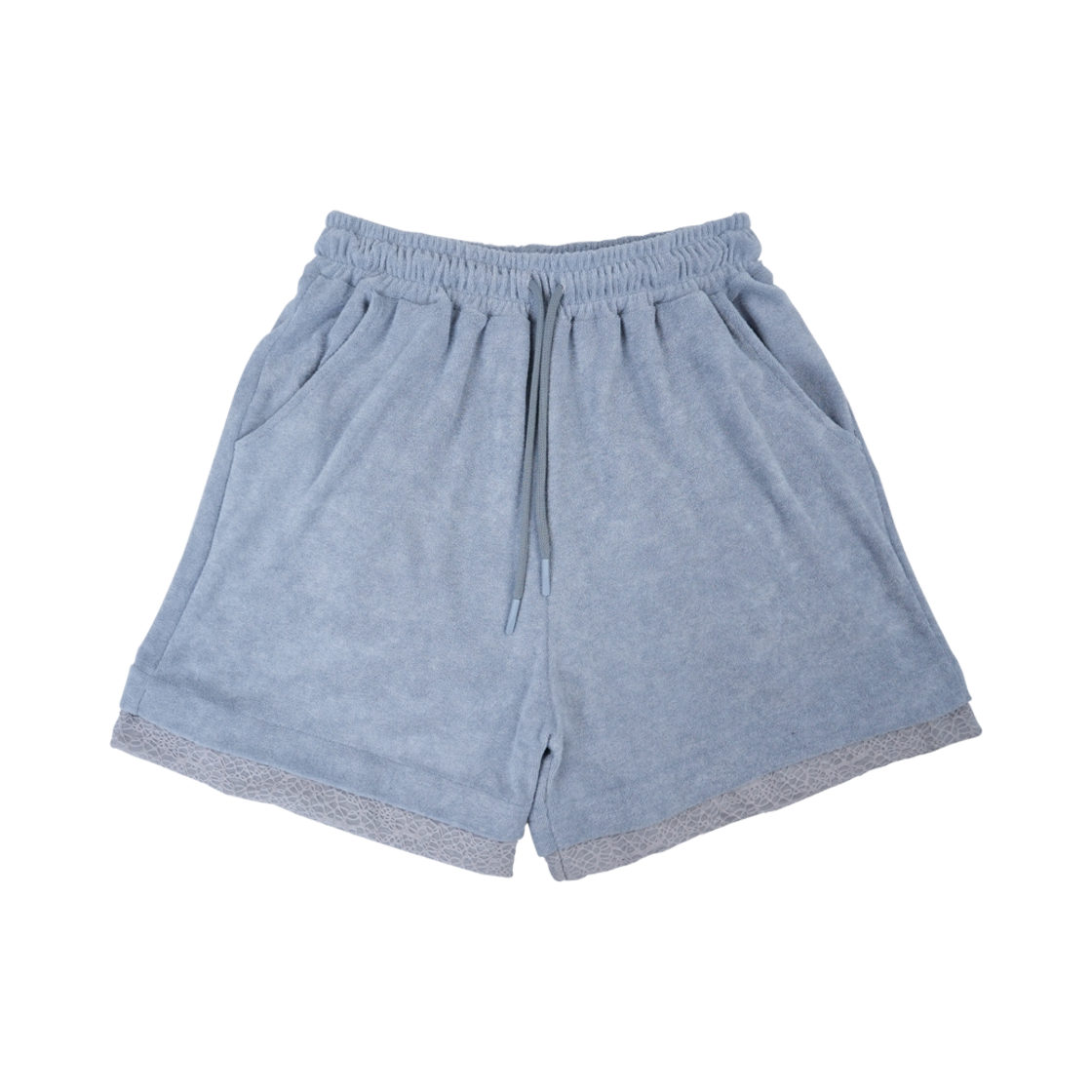 SST25SS010 smallstupidtunes Layered Terry Shorts Light Blue