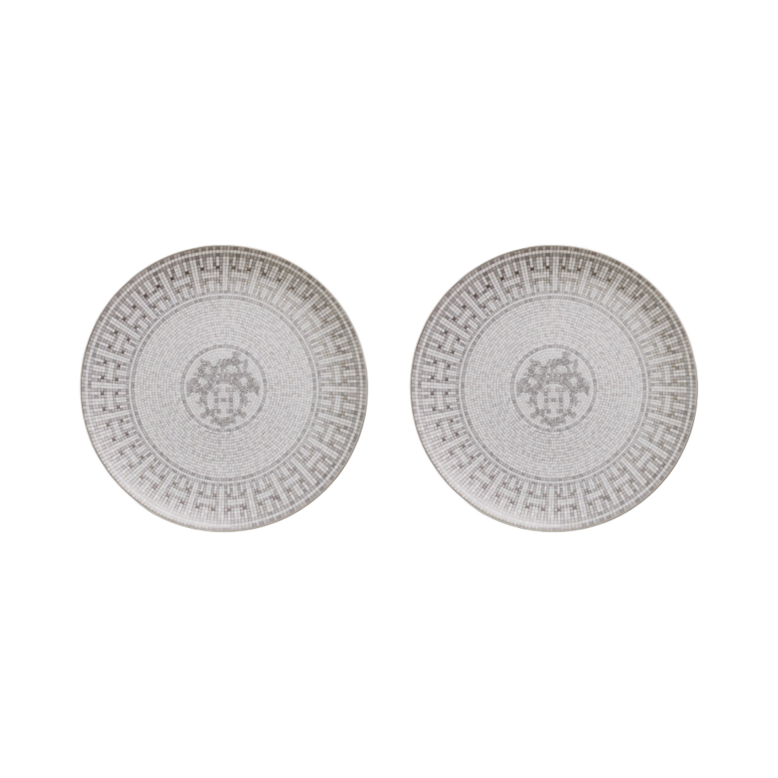 에르메스 모자이크 오 24 디저트 플레이트 플래티넘 (2개입)(Hermes Mosaique Au 24 Dessert Plate Platinum (2 Plates))