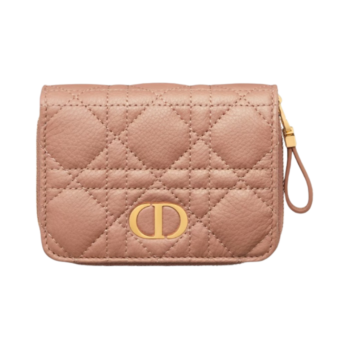 디올 카로 컴팩트 지퍼 지갑 서플 까나쥬 카프스킨 로즈 드 방(Dior Caro Compact Zipped Wallet Supple Cannage Calfskin Rose Des Vents) - 1