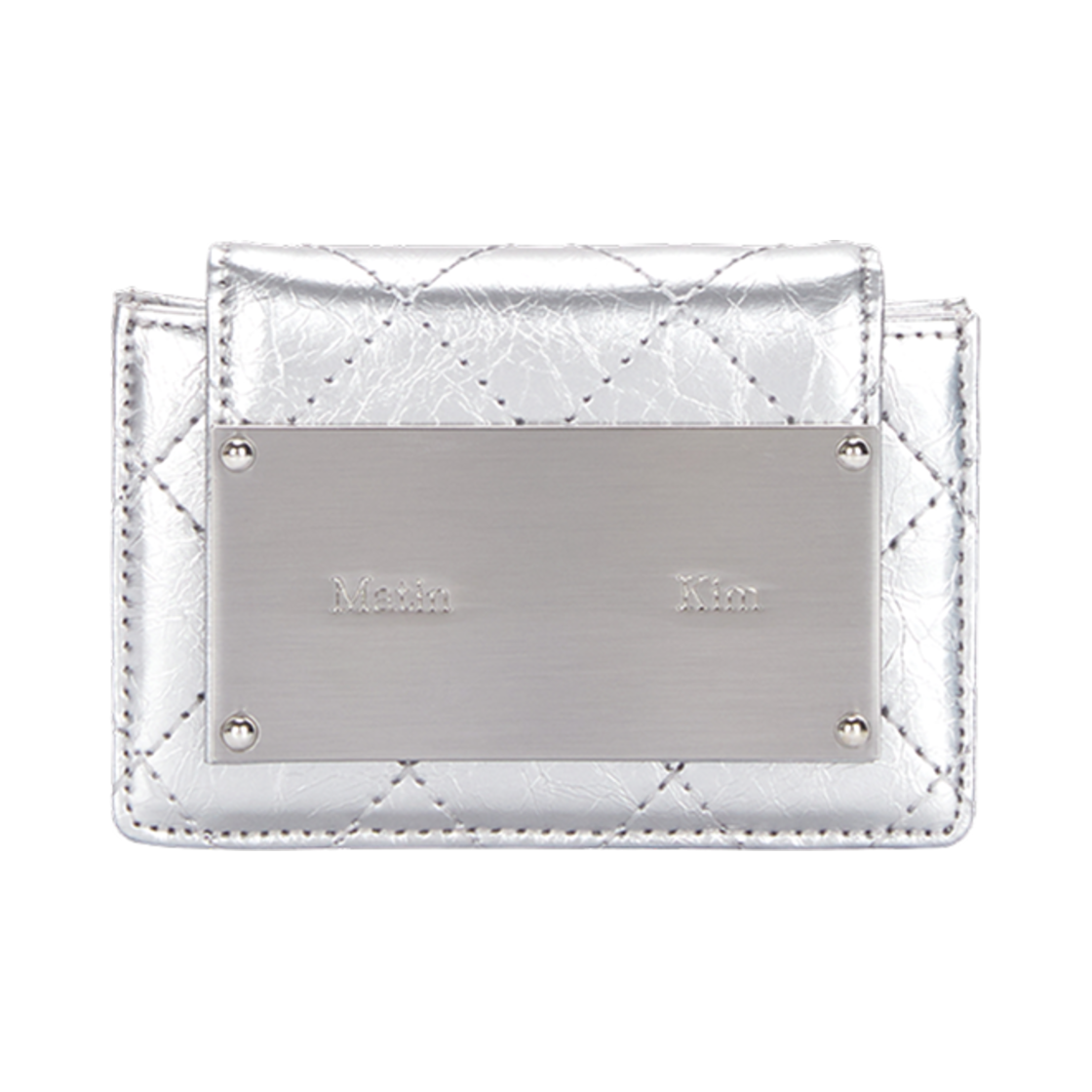 마뗑킴 퀼팅 아코디언 월렛 실버(Matin Kim Quilting Accordion Wallet Silver)