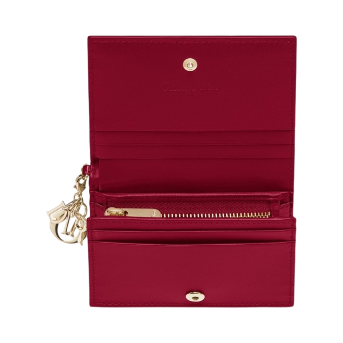 디올 미니 레이디 지갑 페이턴트 까나쥬 카프스킨 체리 레드(Dior Mini Lady Wallet Patent Cannage Calfskin Cherry Red) - 3
