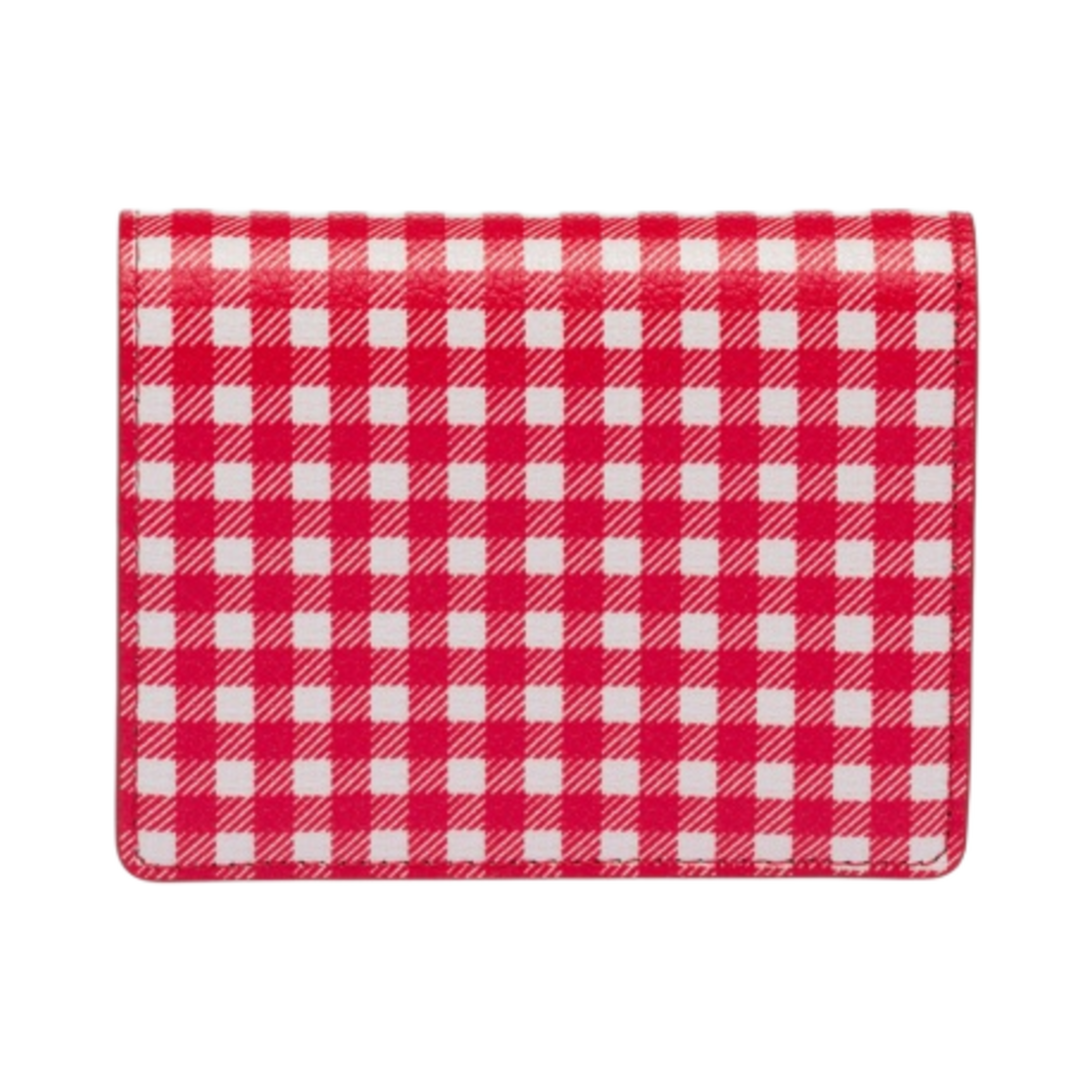 미우 미우 스몰 프린트 마드라스 가죽 지갑 레드 화이트(Miu Miu Small Printed Madras Leather Wallet Red White) - 4