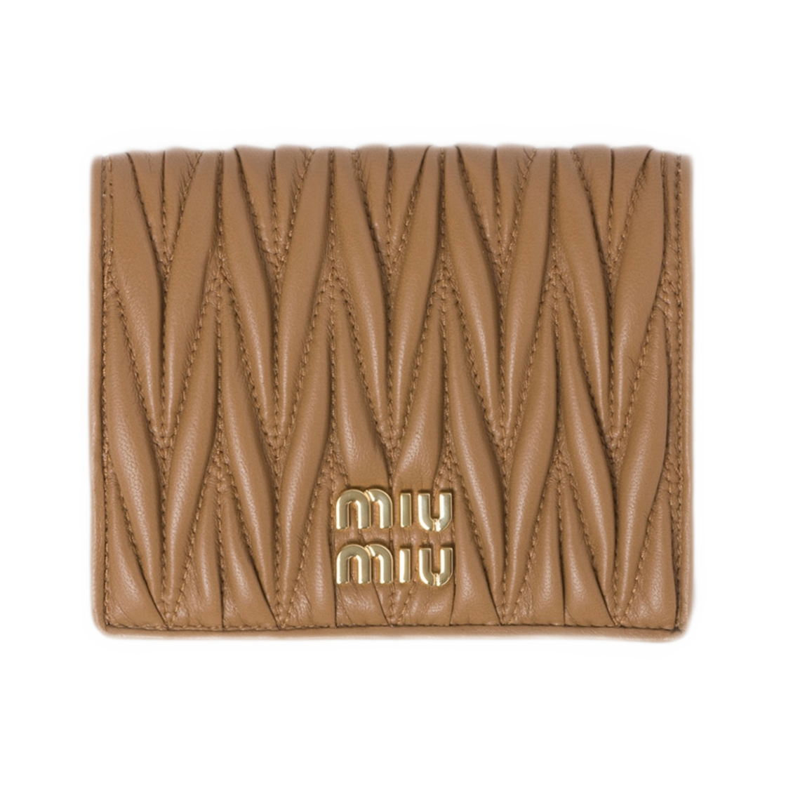 미우 미우 마테라쎄 나파 레더 월렛 카라멜(Miu Miu Matelassé Nappa Leather Wallet Caramel)