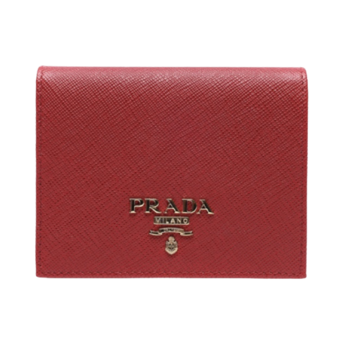 1MV204-QWA-F068Z Prada Small Saffiano Leather Metal Logo Wallet Fiery Red