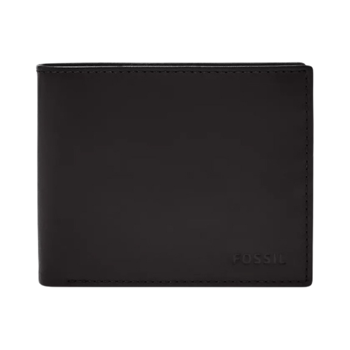 ML3687001 Fossil Derrick Leather RFID Large Coin Pocket Bifold Wallet Black