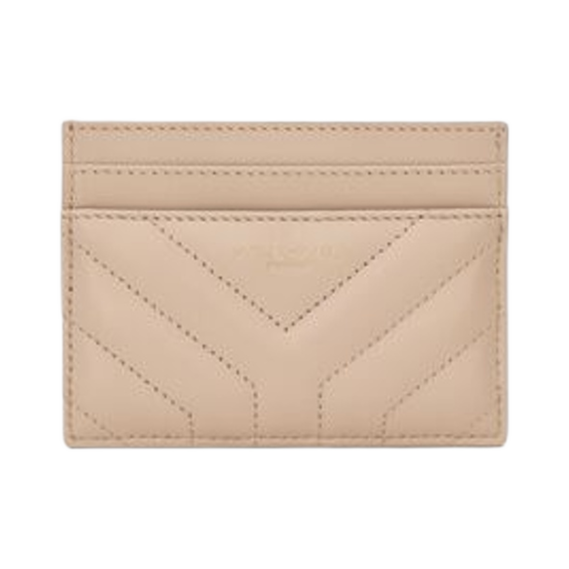 생로랑 존 카드 케이스 퀼티드 레더 다크 베이지(Saint Laurent Joan Card Case in Quilted Leather Dark Beige) - 1
