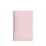 Hermes Calvi Card Holder Mysore Goatskin & Palladium Rose Darling