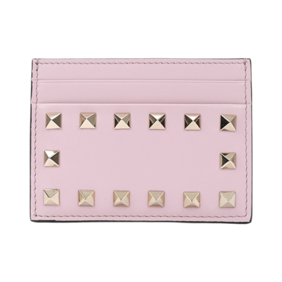 P0486BOL6E0 Valentino Rockstud Card Holder Water Lilac